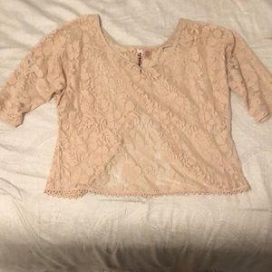 Lace open back top